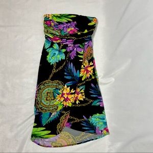 XS Jennifer Lopez Floral Strapless Dress